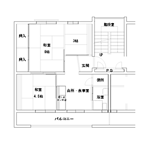 大阪市営住宅｜間取り図2DKタイプ（昭和40年代）